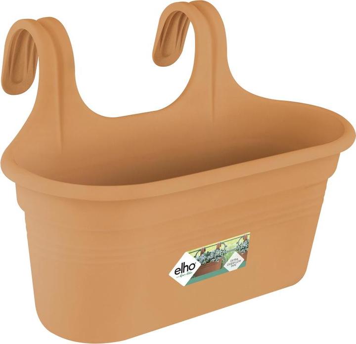 Elho Easy Hanger Green Basics balkonbox, ovaal, 26x36x25,7 cm, kunststof in terracotta (26.20 cm)