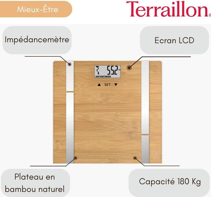 Immagine prodotto Terraillon Bilancia personale Bamboo Fit (180 kg)