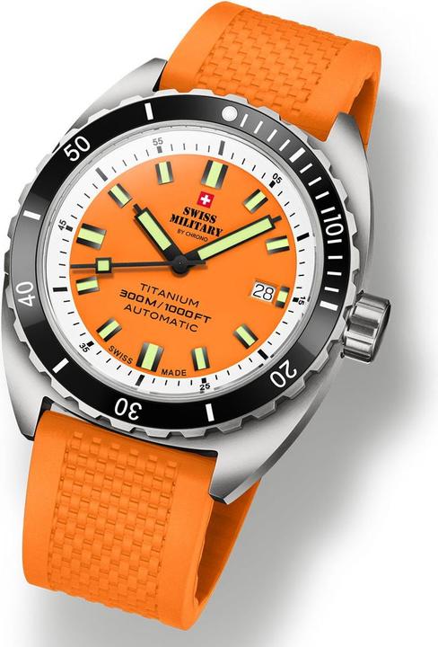 Immagine prodotto Swiss Military SMA34100.10 Diver Titanium Automatic 42mm 30ATM (Orologio sub, 42 mm)