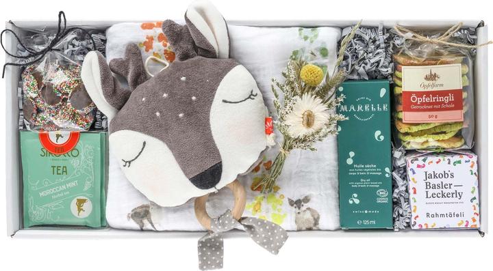 Geschenkkörbe CH Baby gift basket "Deer magic"