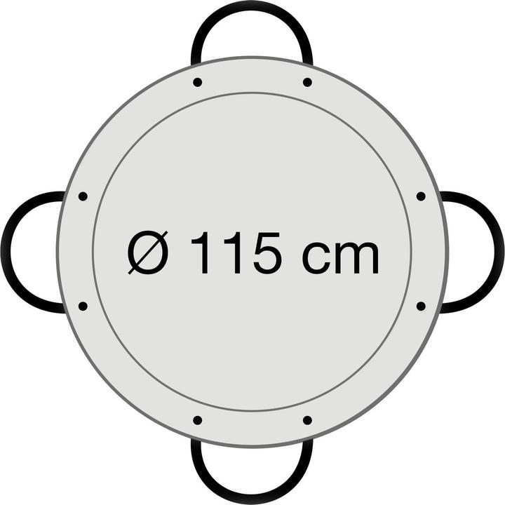 Actual product image All'Grill Paella pan polished steel Ø 115 cm with 4 handles (Paella pan, Steel)