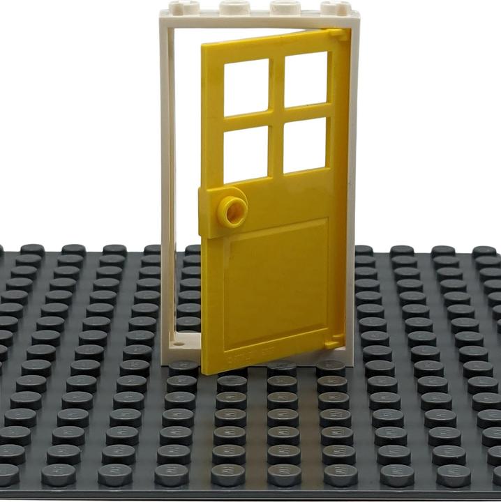 Actual product image LEGO Door 1x4x6 yellow door + white frame - NEW - 100x (LEGO Accessories)