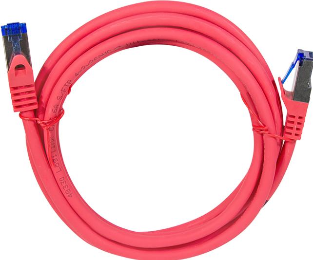 Actual product image LogiLink Patch cord Ultraflex, Cat.6A, S/FTP, 2.0 m, red withCat.7 raw cable, extra flexible & soft cable m (S/FTP, CAT6a, 2 m)