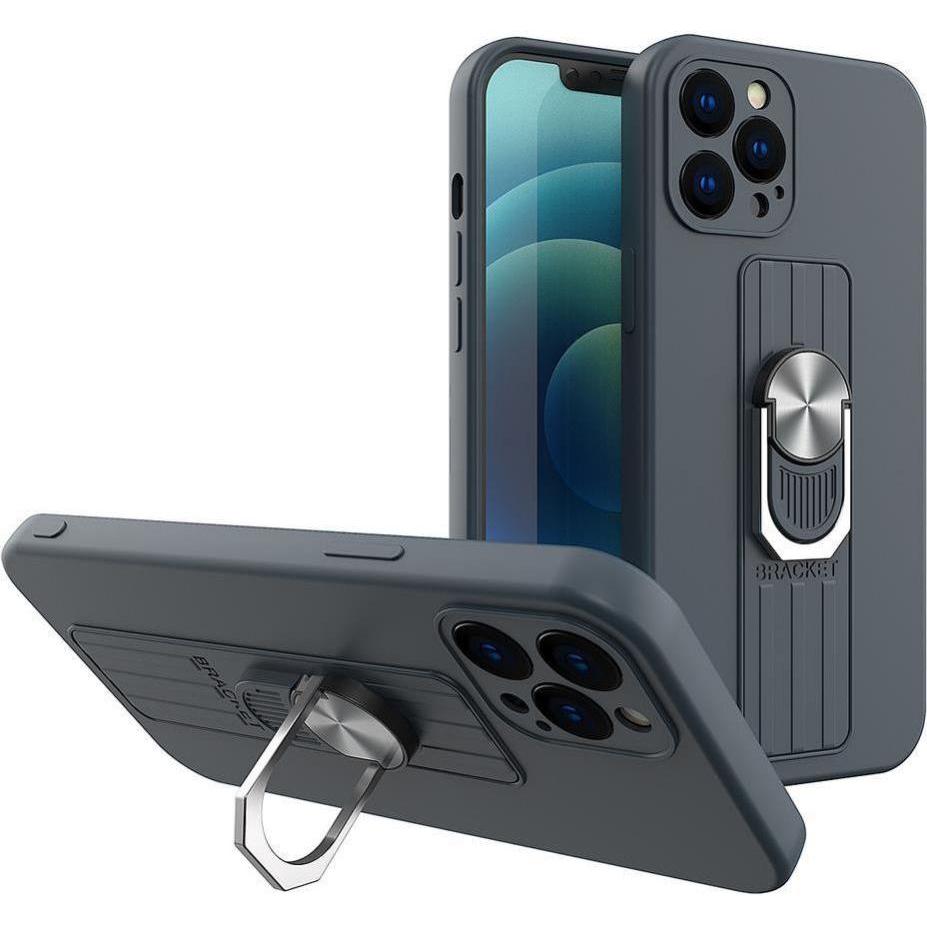 Hurtel Ring Case Silikonhülle mit Fingerhalter und Ständer für Xiaomi Redmi Note 11 Pro blau (Xiaomi Redmi Note 11 Pro),...