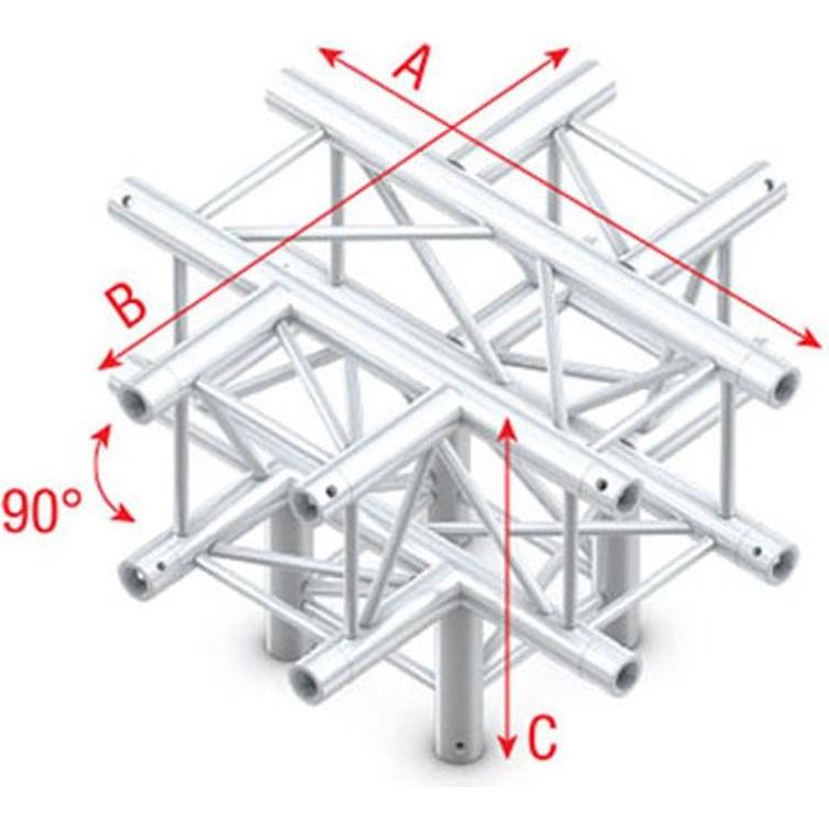 Showtec Cross Down 5-way, Montage Lichttechnik, Schwarz