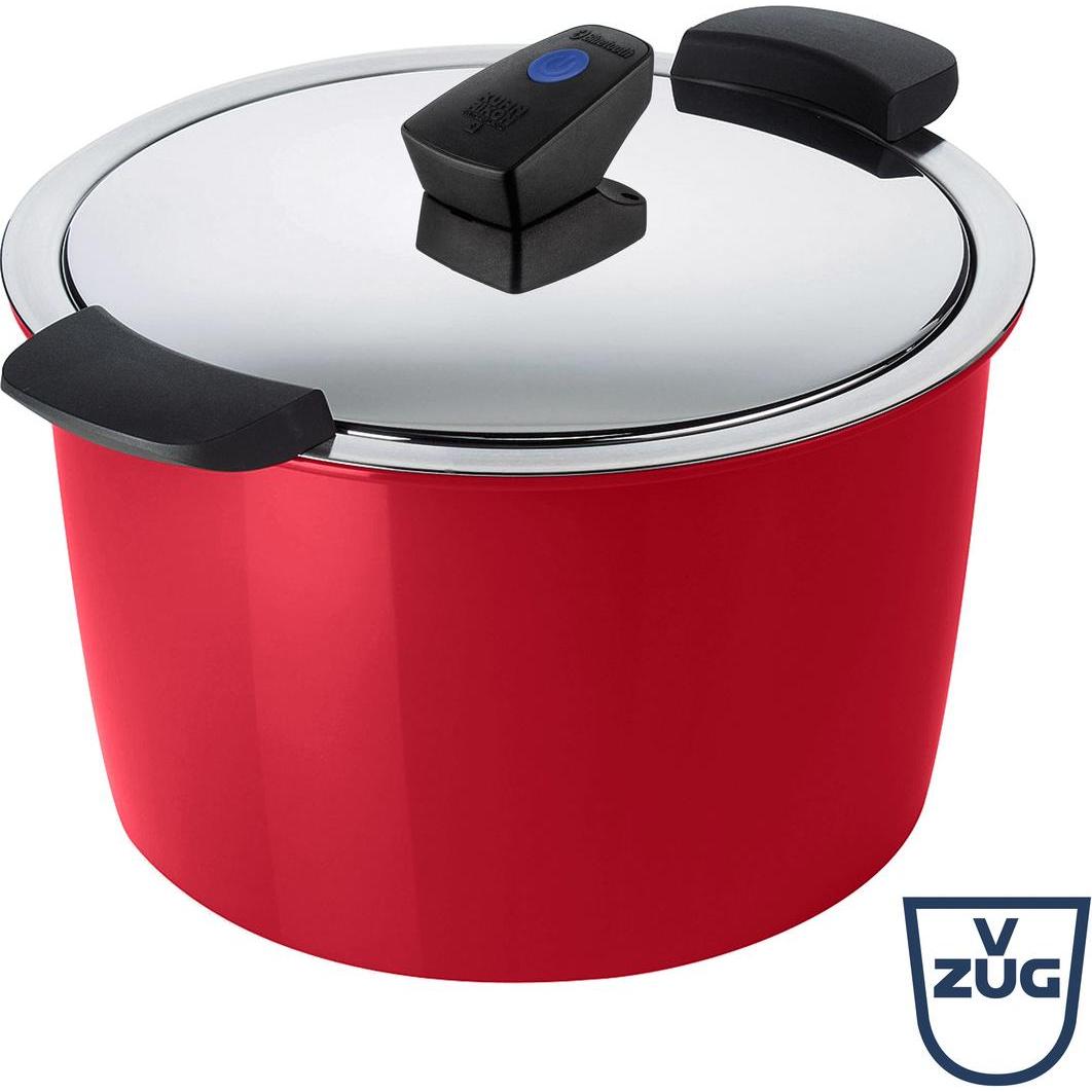Kuhn Rikon HOTPAN COMFORT Servierkochtopf rot 5.0 L · Ø 22 cm, Pfanne + Kochtopf, Rot
