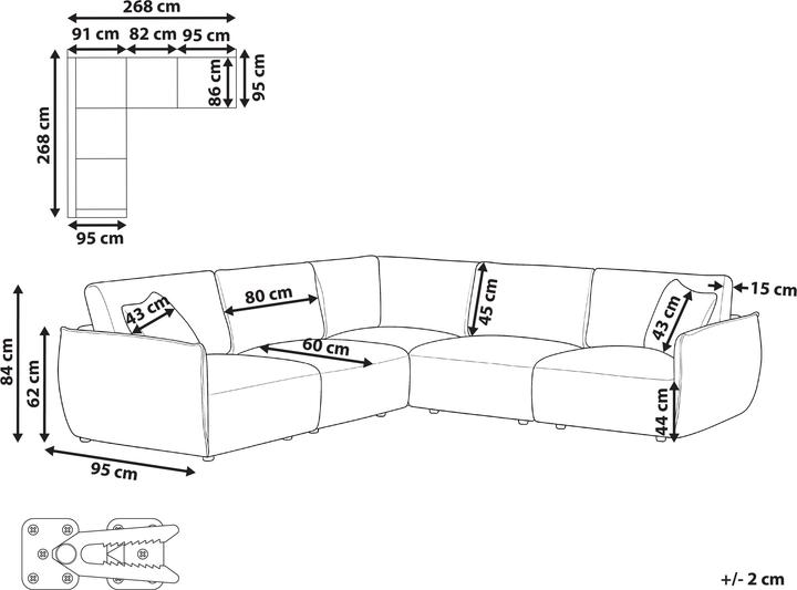 Produktbild Beliani Mesnali (Ecksofa)