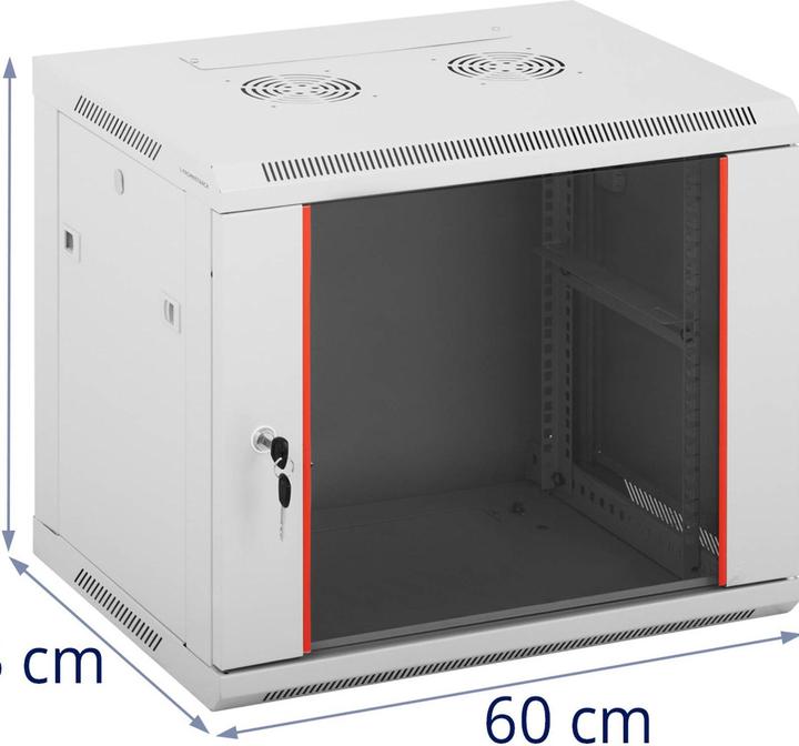 Produktbild Fromm & Starck Serverschrank 19 Zoll abschliessbar 9 HE Netzwerkschrank Stahlgehäuse grau (10.86 HE, 19 Zoll Rack)