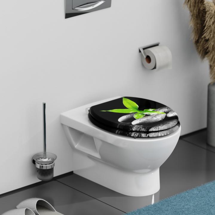 Image du produit Schütte Abattant WC Bois MDF Abattant WC DARK STONES AND BAMBOO Abaissement automatique 80183-A 0