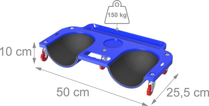 Actual product image Relaxdays Knierollbrett mit Werkzeugablage