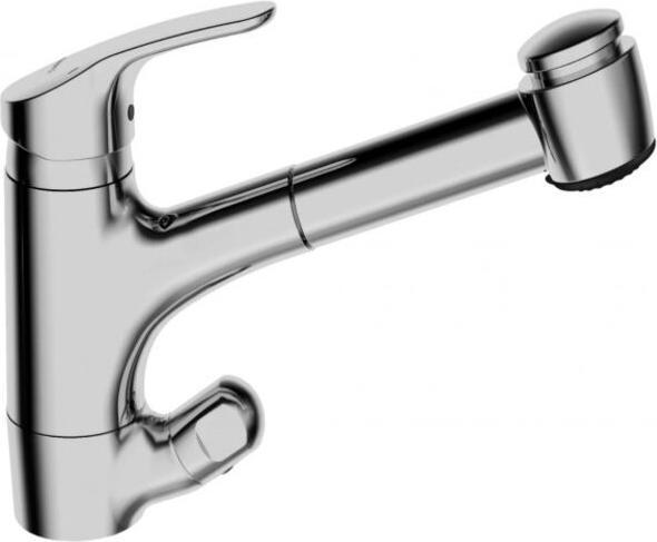 Hansa HANSAMIX kitchen faucet, appliance shut-off valve, copper pipe connection, 235 mm projection