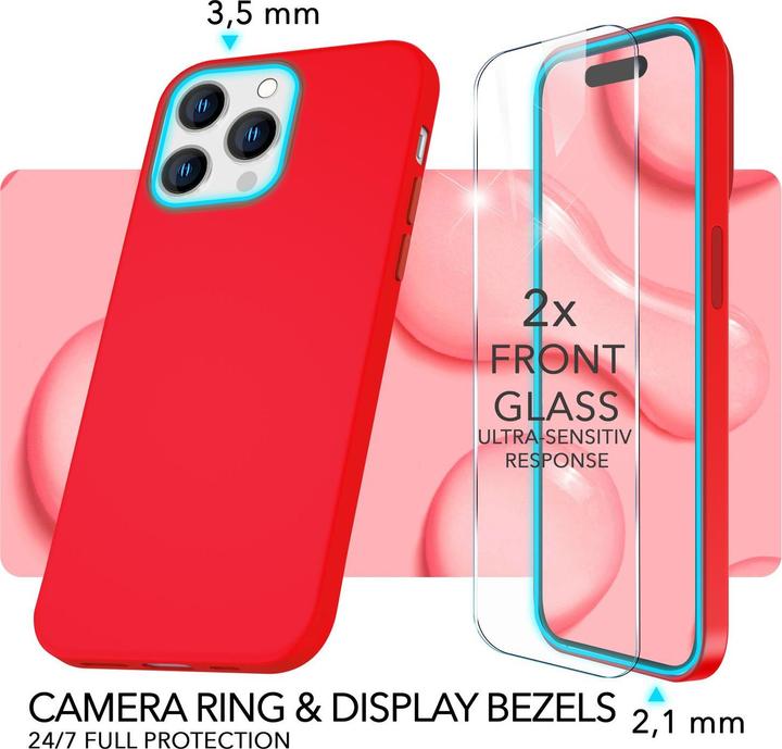 Produktbild Nalia Liquid Silikon Hülle mit MagSafe Funktion & 2x Display Schutzglas (Apple iPhone 14 Pro)