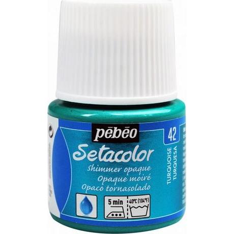 Thumbnail - Pebeo, Künstlerfarbe + Bastelfarbe, Setacolor Opak Schimmerndes (Schimmerndes Türkis, 45 ml)