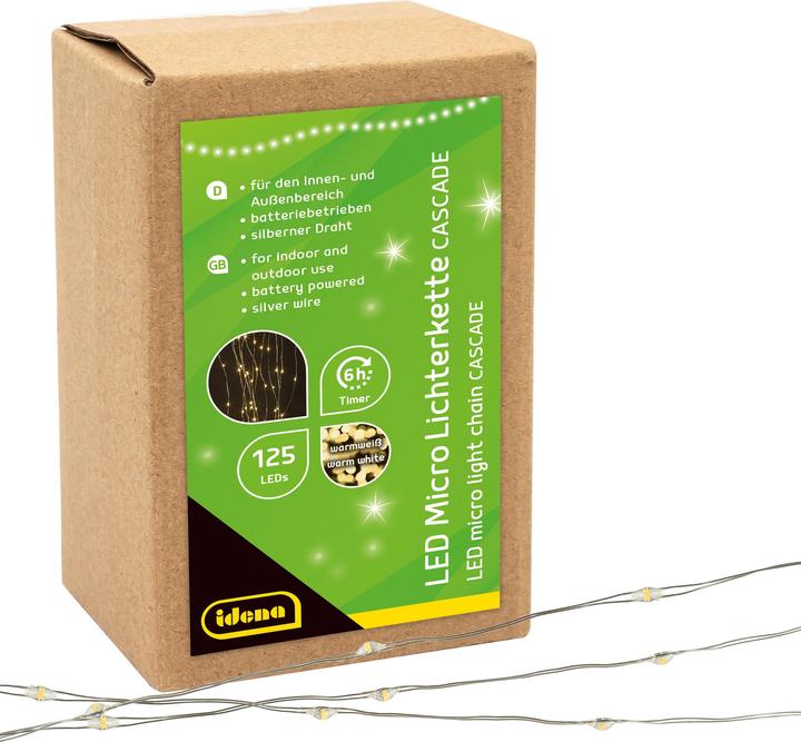 Produktbild Idena LED Lichterkette 125er, Cascade, 6h Timer (1.70 m)