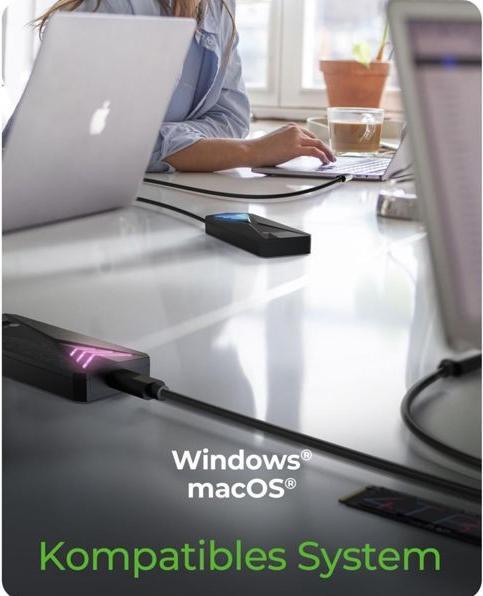 Produktbild Icy Box Spade Case 1805 – M.2 NVMe/SATA SSD Gehäuse USB C, 10 Gbps (M.2)