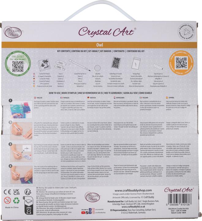 Immagine prodotto Craft Buddy Gufo, Kit artistico in cristallo 30x30cm