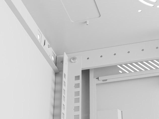 Produktbild Lanberg 19" 9HE 600X450 grauer Wandmontage-Rack-Schrank perforierte Türen (flach verpackt) (9 HE, 19 Zoll Rack)