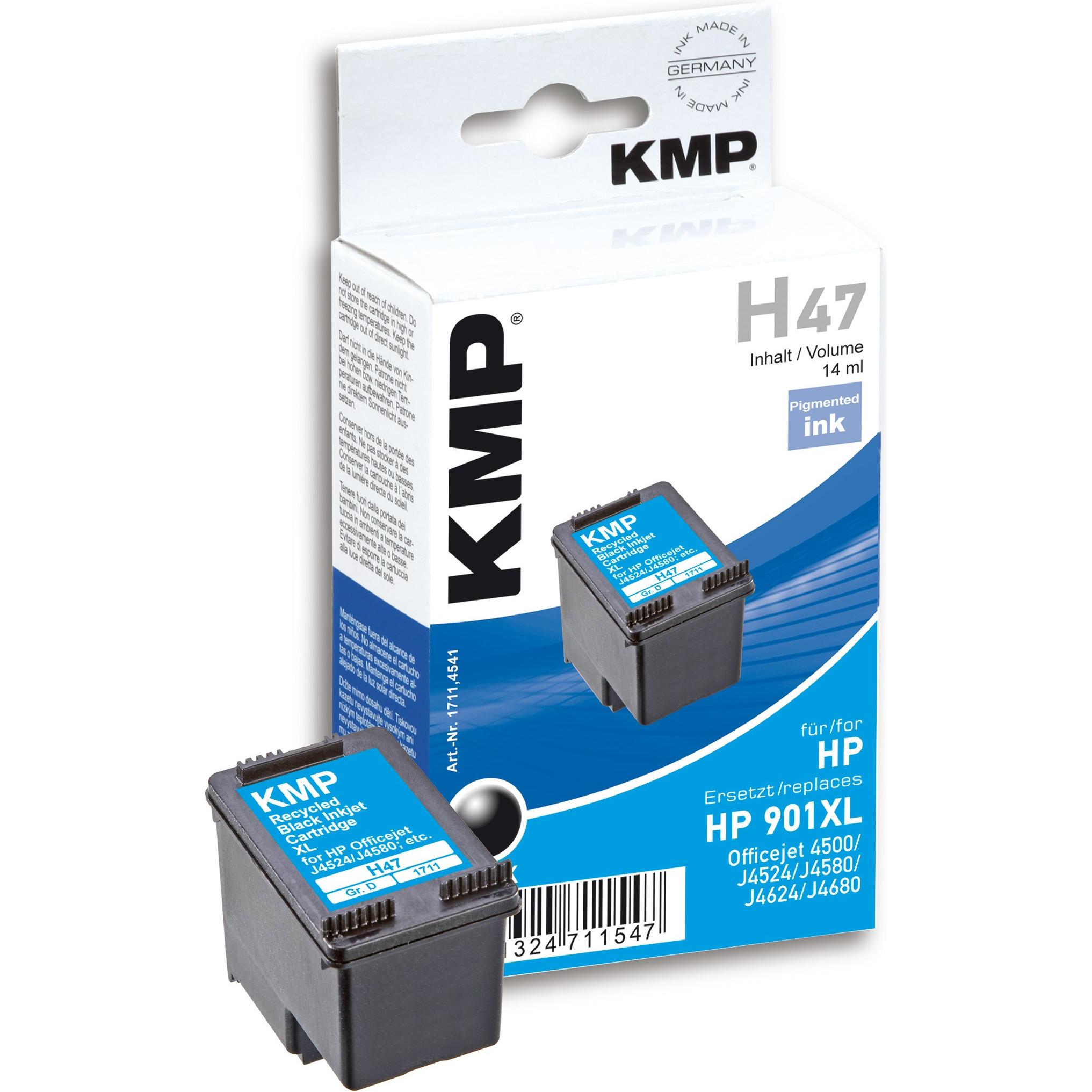 KMP, Cartucce, H47 Cartuccia d'inchiostro comp. con HP CC 654 AE No. 901XL (FC)