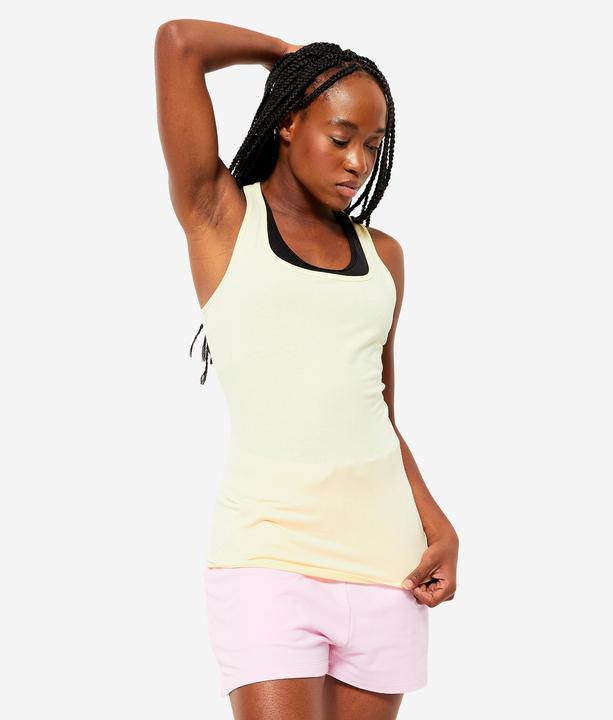 Produktbild Domyos Top Damen Slim Rundhalsausschnitt - 500 vanille (L)