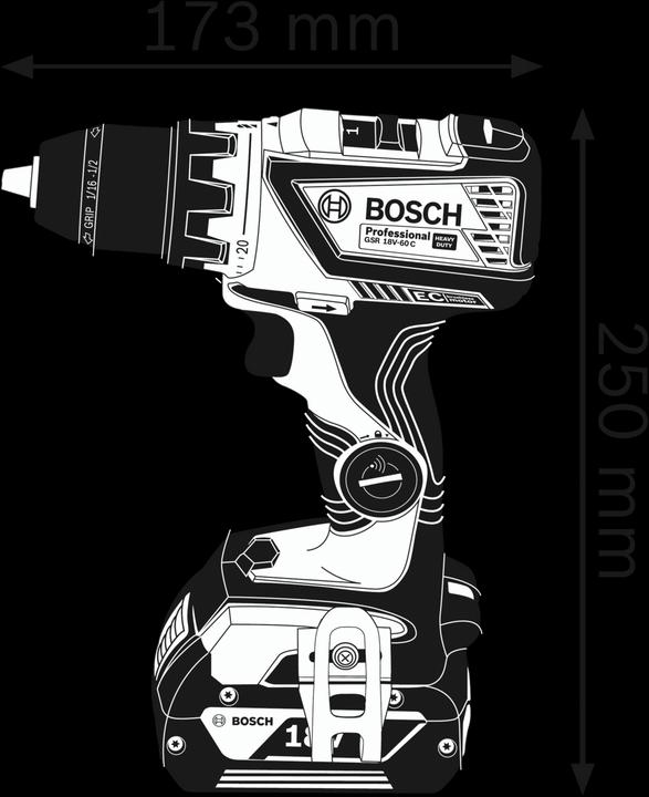 Actual product image Bosch Professional GSR 18V-60 C (Rechargeable battery operated)