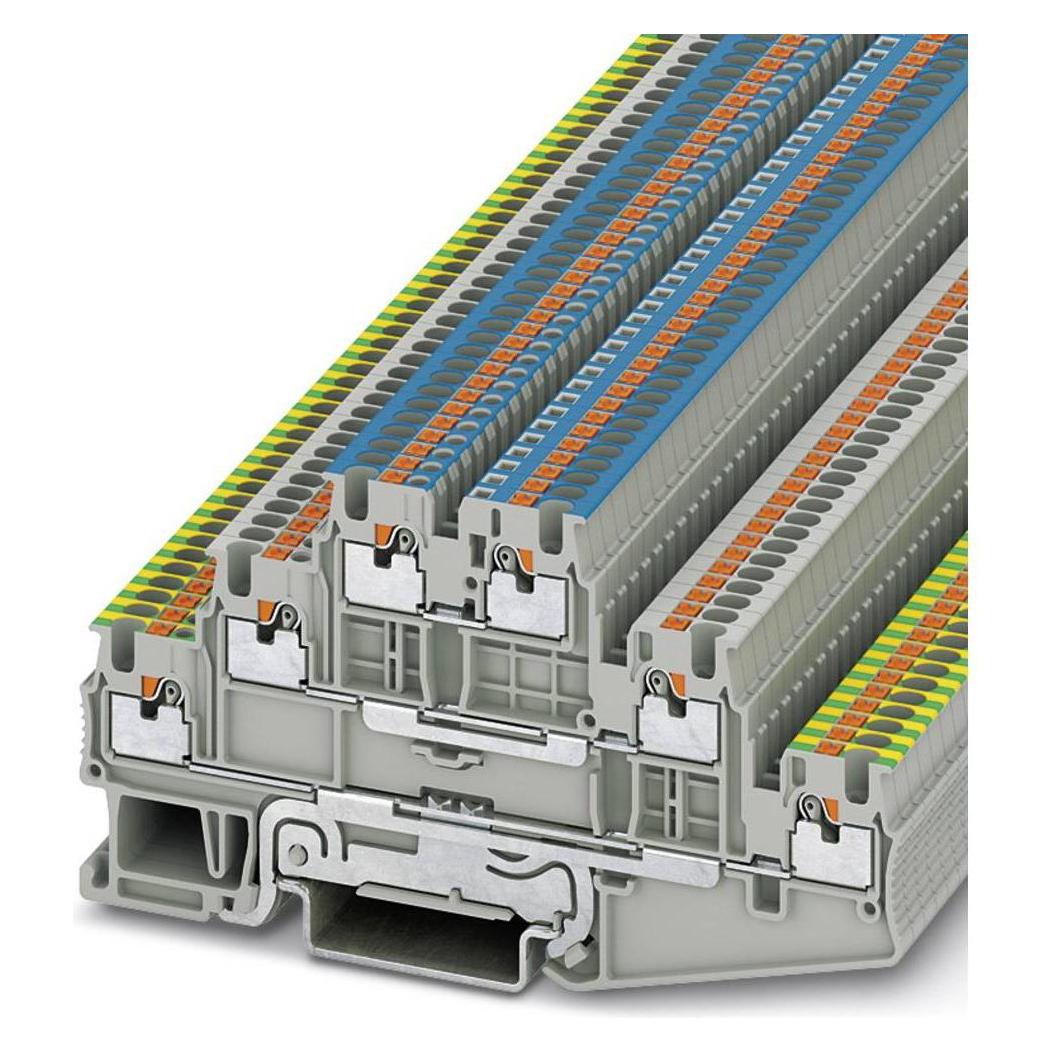 Phoenix Contact Termijnblok 1,5mm 3L Veer PE/L/N, Kabels + Stekkers, Grijs