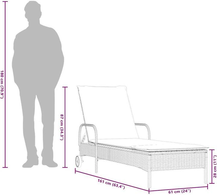 Produktbild vidaXL Sonnenliege (200 cm)