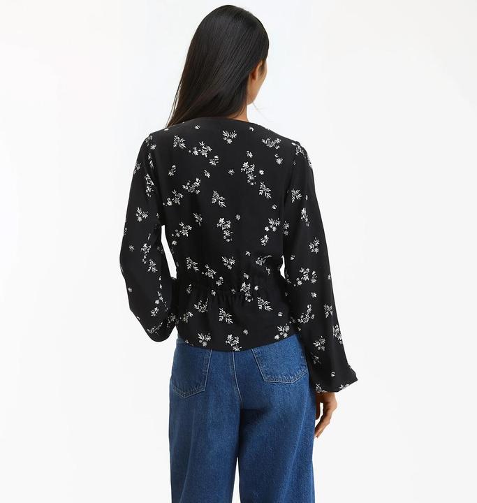 Immagine prodotto La Redoute Collections Geblümte Bluse mit langen Ärmeln & V-Ausschnitt (XS)