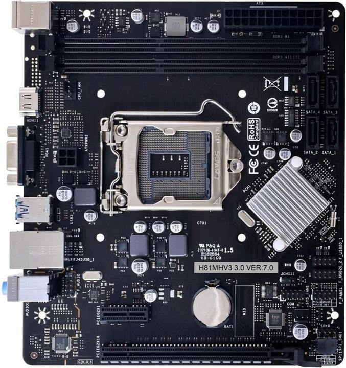 Biostar Motherboard H81MHV3 3.0 (LGA 1150, Intel H81, mATX)