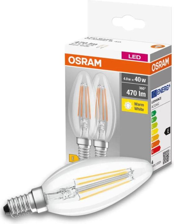 Immagine prodotto Osram Base LED Classic B (E14, 4 W, 470 lm, 2 x, E)