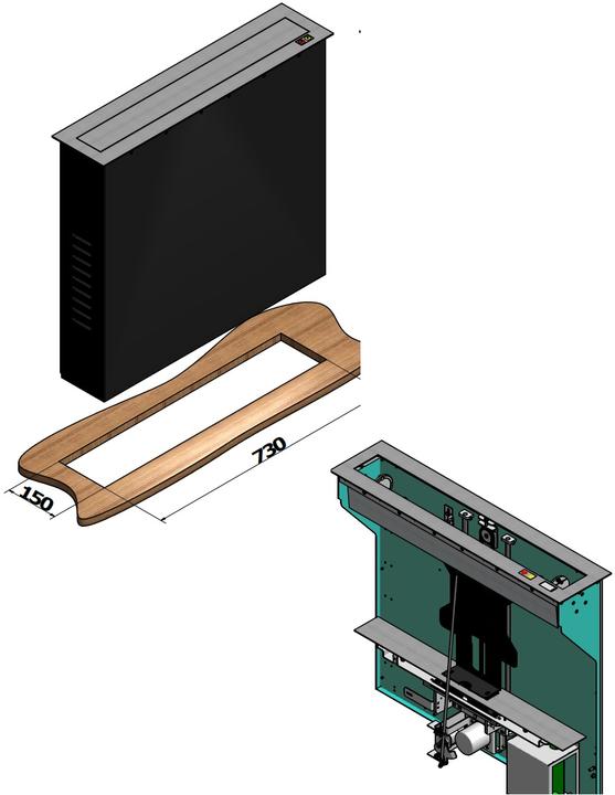 Immagine prodotto DSS Sollevatore per monitor, nero, metallo, 28" /Coperchio in alluminio (28", 10 kg)