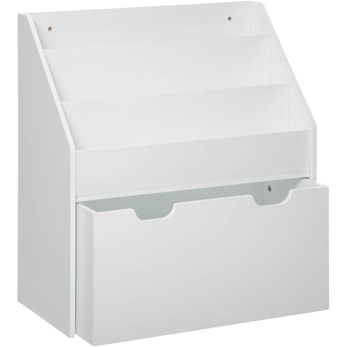 Atmosphera, Libreria per bambini, Regał na książki z szufladą, biały, 3 półki (30 x 30 x 70 cm)