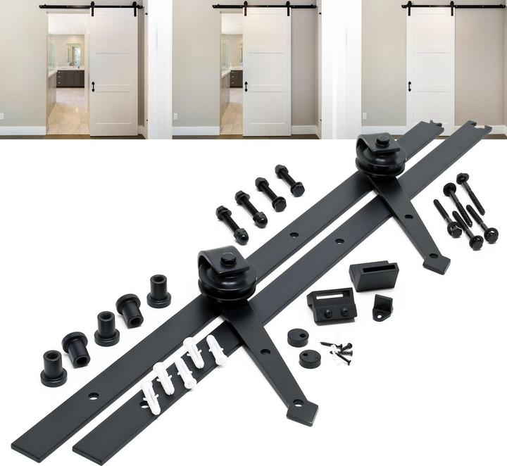 Wiltec Sistema di porte scorrevoli 183cm 90kg 35-40mm montaggio porte scorrevoli in ferro