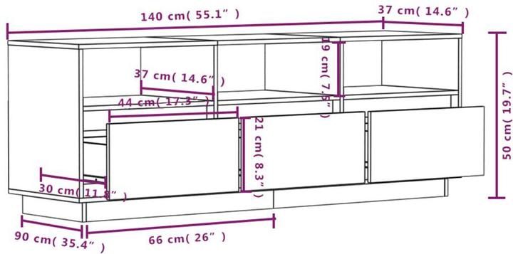Actual product image vidaXL Justine (140 x 37 x 50 cm)