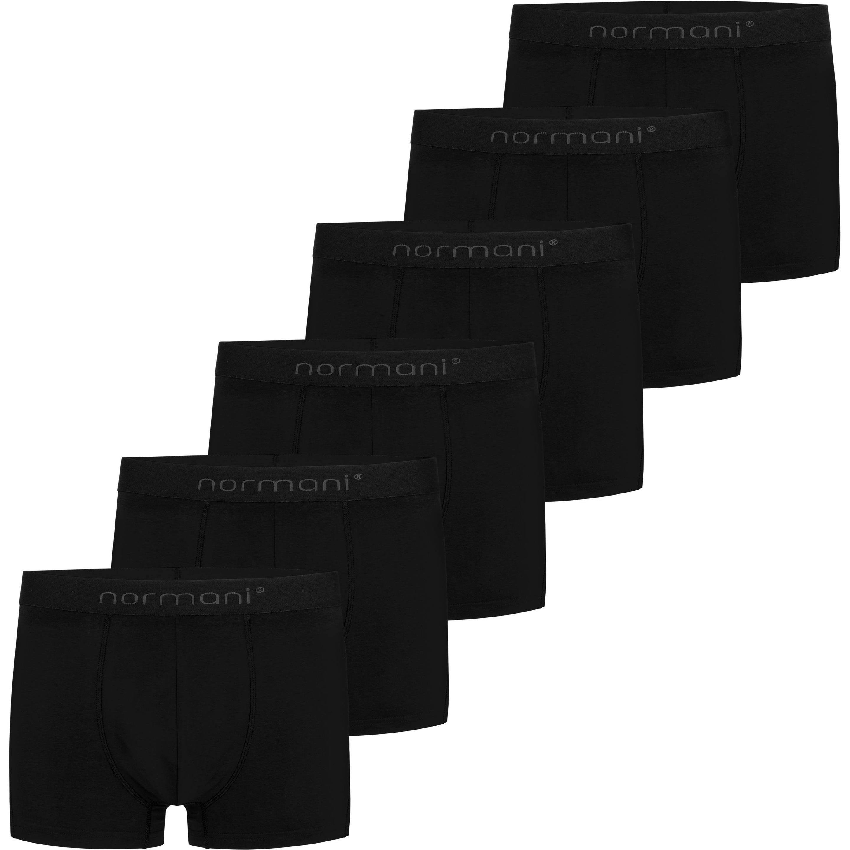 Normani, Herren, Unterhosen, 6 weiche Boxershorts aus Baumwolle, Schwarz, (3XL, 6er Pack)