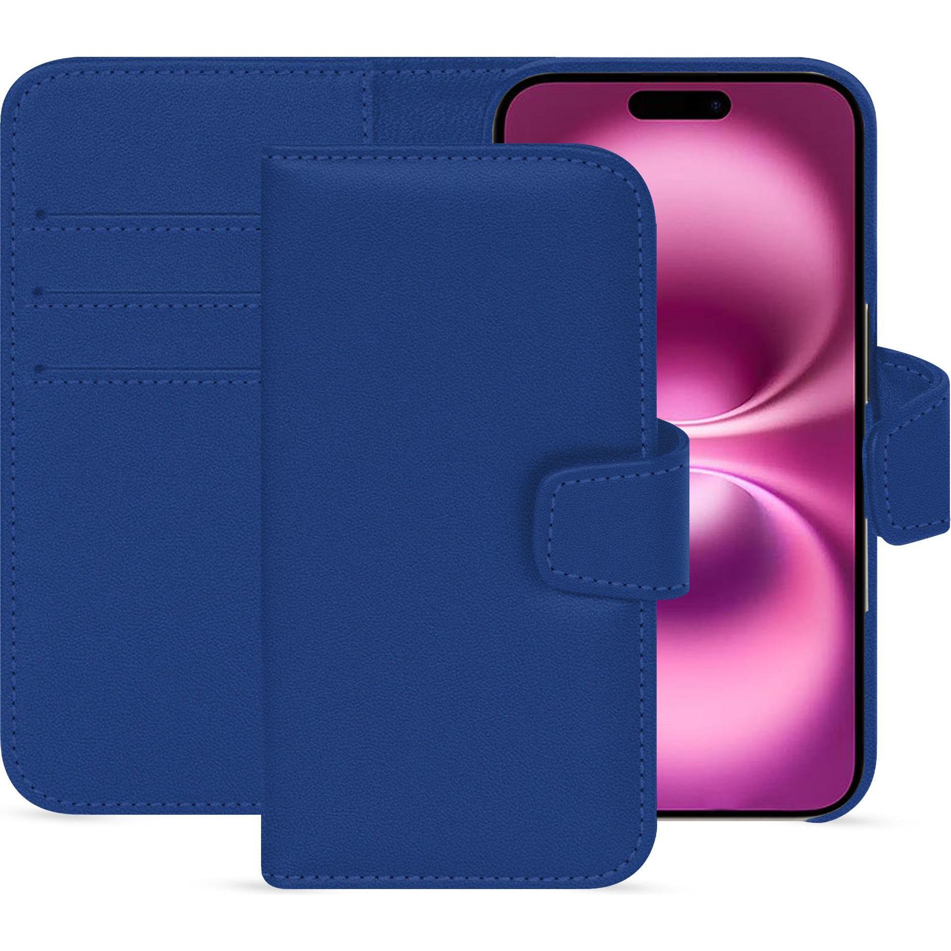 Noreve Lederschutzhülle Apple iPhone 16 Plus (Apple iPhone 16 Plus), Smartphone Hülle, Blau