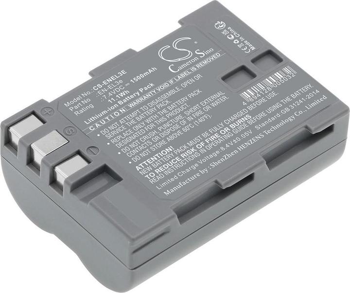 Produktbild CS Cameron Sino Akku für Batteri für Nikon D-SLR D50 D70 D80 D90 D100 D200 etc., 7,4V 1500mAh (Kamera Akku)
