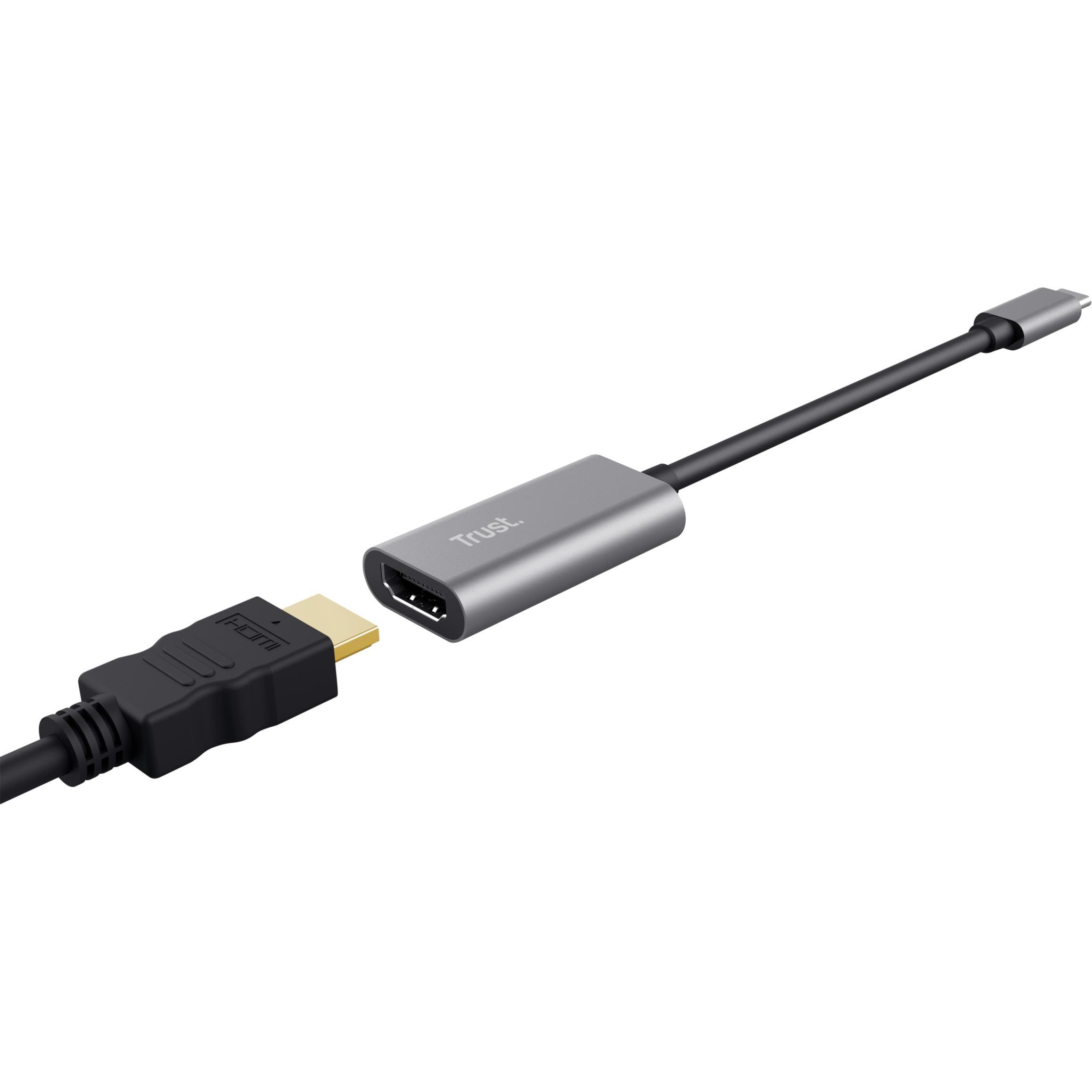 Thumbnail - Trust Dalyx USB-Grafikadapter (HDMI, 20 cm), Data + Video Adapter, Grau