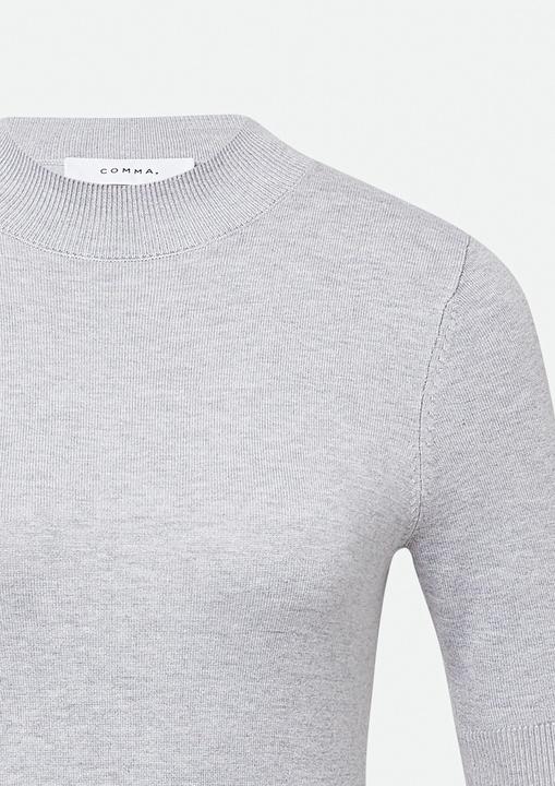 Produktbild Comma Strickpullover Kurzärmeliger Feinstrickpullover mit angedeutetem Stehkragen- (46)