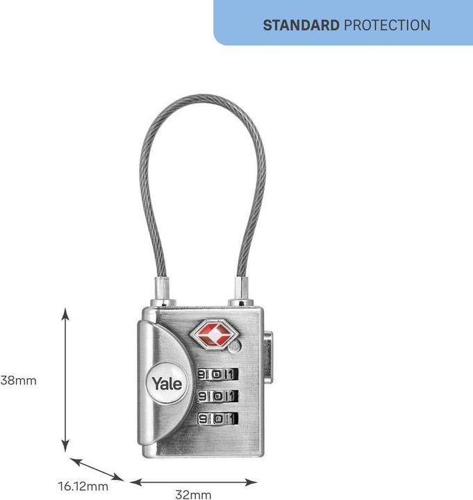 Immagine prodotto Yale Lucchetto YTP3/32/350/1 32 mm TSA Argento a combinazione