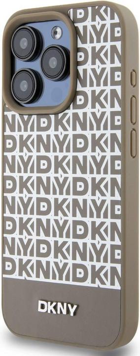 Produktbild DKNY DKHMP15XPSOSPW iPhone 15 Pro Max 6.7" brązowy/brown hardcase Leather Printed Pattern Metal Logo (Apple iPhone 15 Pro Max)