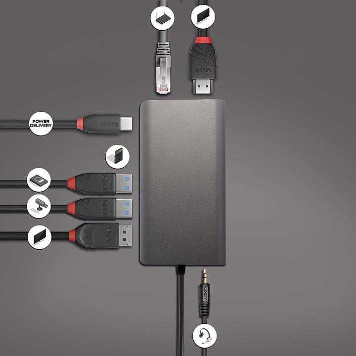 Produktbild Lindy DST-Mini XT (USB-C, 8 Ports)