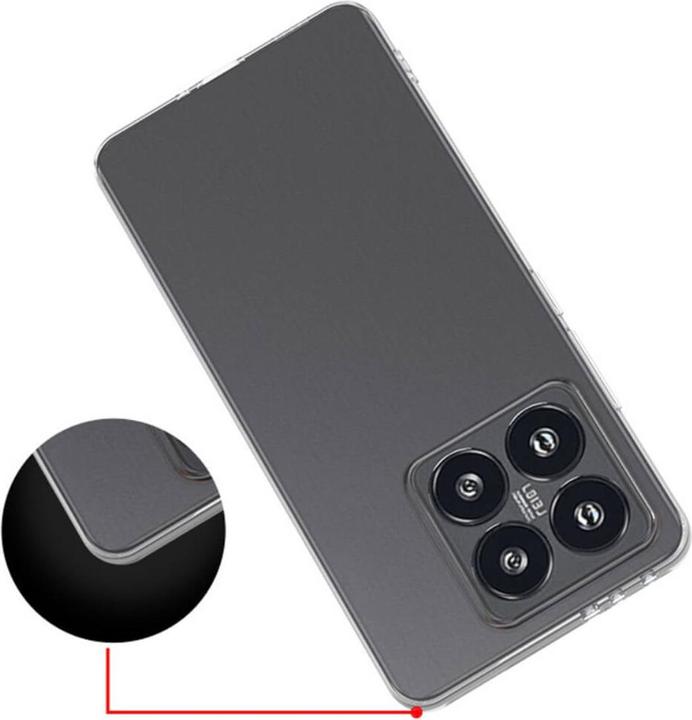 Actual product image Cover-Discount Xiaomi 14T - Silicone rubber case transparent (Xiaomi 14T)