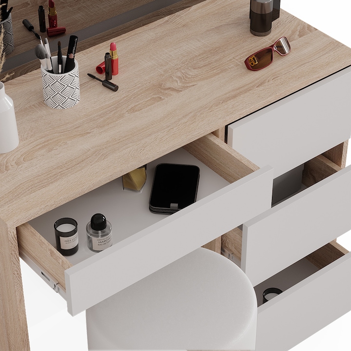 Produktbild Vicco Sherry mit Hocker und Beleuchtung (90 x 75 x 40 cm)