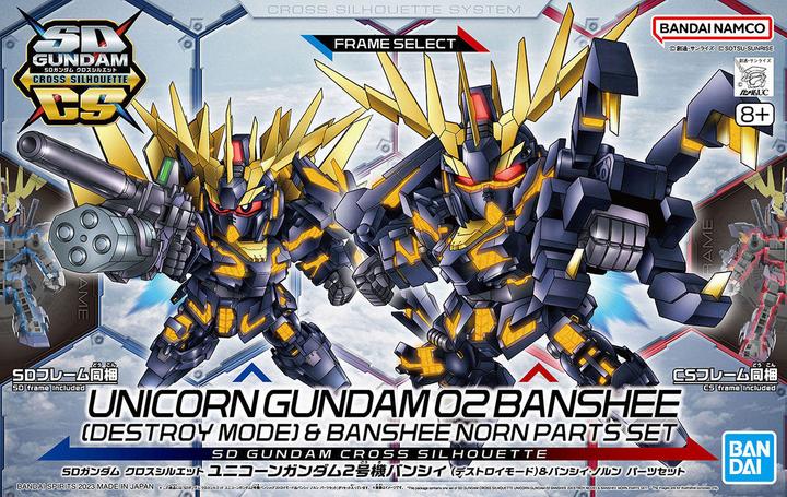 Actual product image Bandai SD GUNDAM -Cross Silhouette Unicorn 02 Banshee & Norn Parts -Model Kit