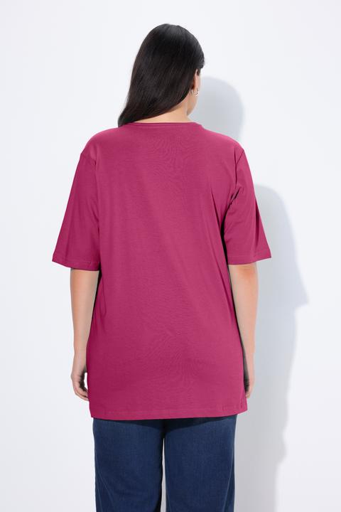 Actual product image Ulla Popken Basic V-Neck Relaxed Fit Short Sleeve Tee (62)