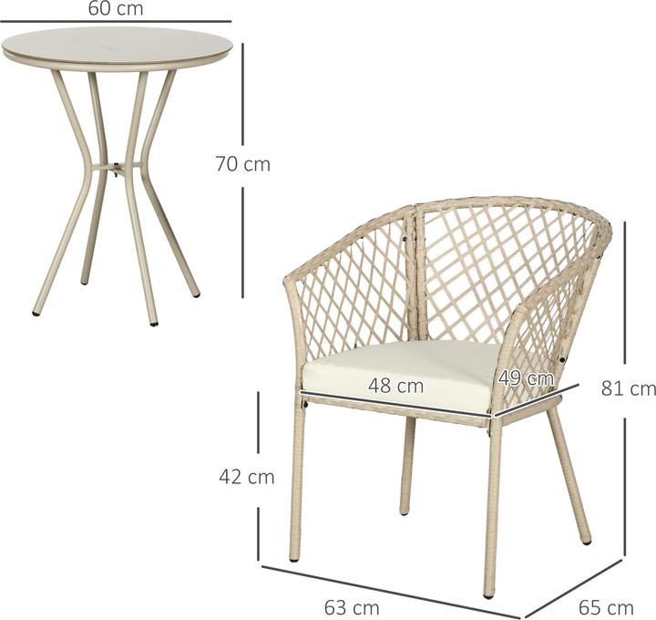 Actual product image Outsunny Wicker garden chair set