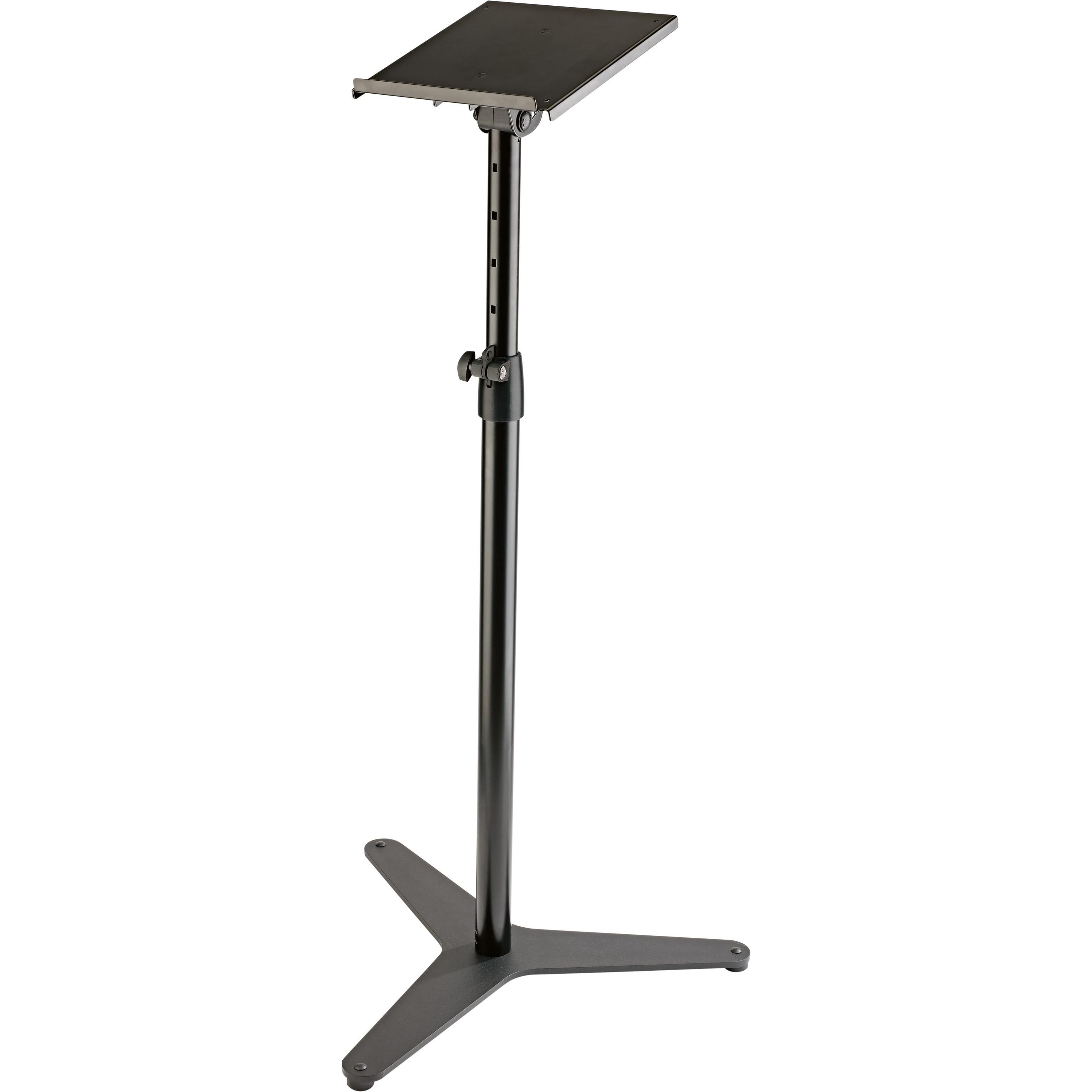 K&M 26754 Monitorstativ (1 Stk., Ständer, Höhenverstellbar), Lautsprecher Ständer + Wandmontage, Schwarz