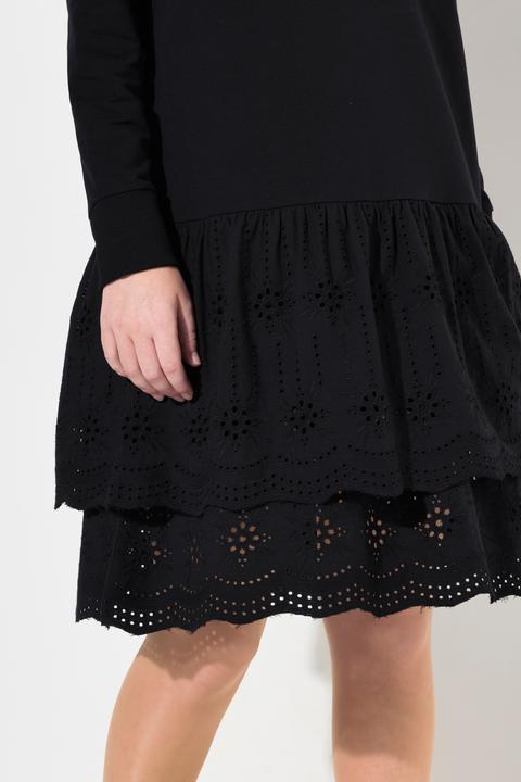 Produktbild Ulla Popken Sweatkleid, Spitze, Rundhals, Langarm (50, 52)