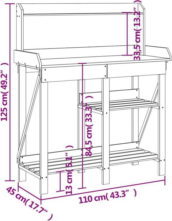 Image du produit vidaXL Pflanztisch