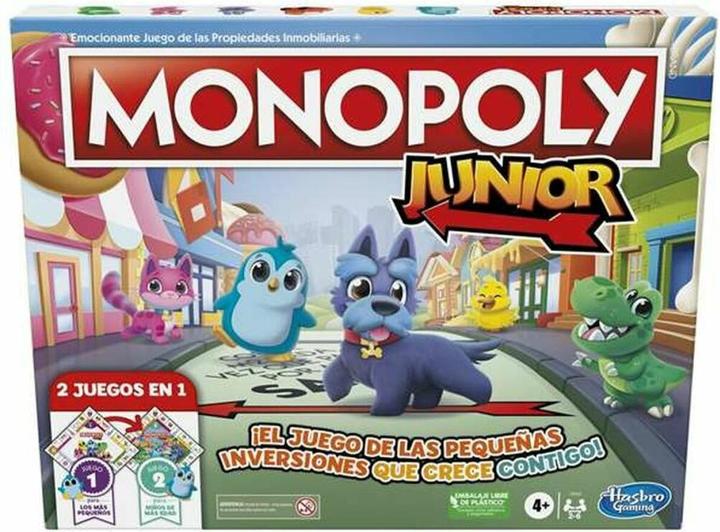 Produktbild Monopoly Junior, 2-seitiger Spielplan, 2 Spiele in einem, Spiel für jüngere Kinder, Kinders